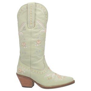 Dingo Green Full Bloom Floral Round Toe Cowboy Boots Size 6.5